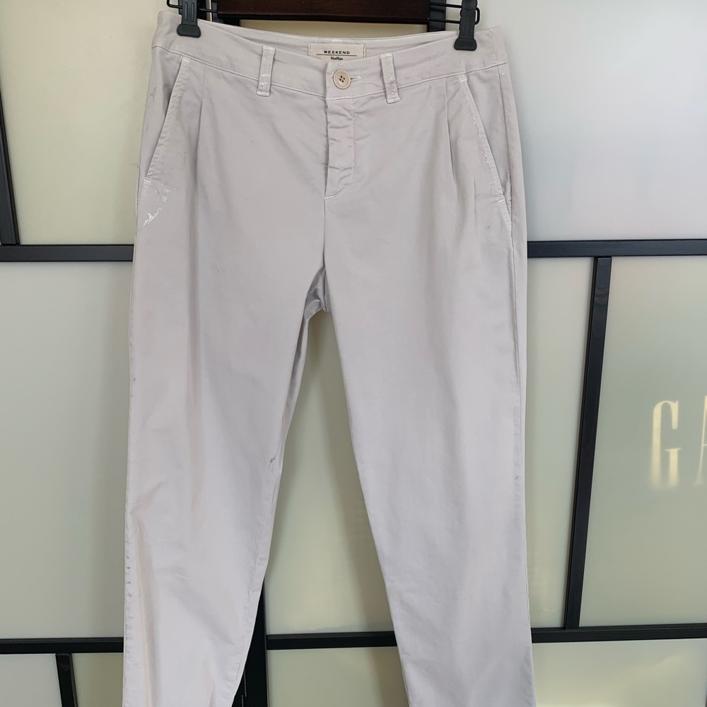Max Mara off white/silver jeans